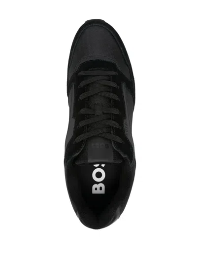 Hugo Boss Leather Sneakers In Black