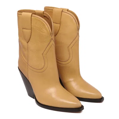 Isabel Marant Beige Leather Shoes Boots In Neutral