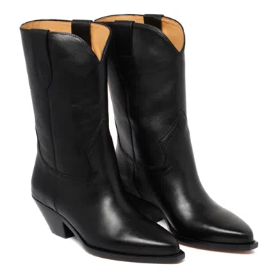 Isabel Marant Black Cow Leather Boots In Black