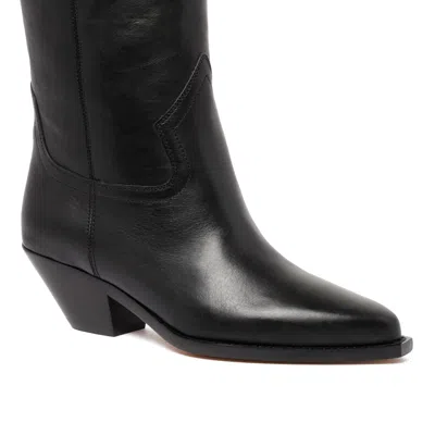 Isabel Marant Black Cow Leather Boots In Black