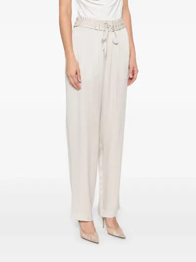 Isabel Marant Chalk Viscose Trousers In Neutral