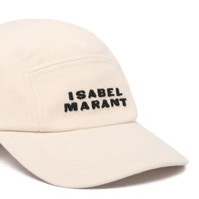 Isabel Marant Ecru Black Cotton Hats In White
