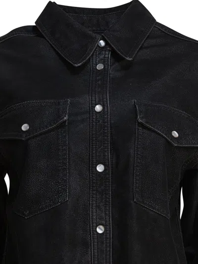 Isabel Marant Étoile Isabel Marant Etoile Black Synthetic Leather Karima Shirt In Black