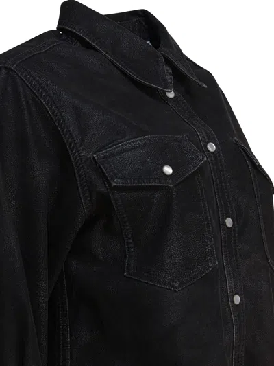 Isabel Marant Étoile Isabel Marant Etoile Black Synthetic Leather Karima Shirt In Black