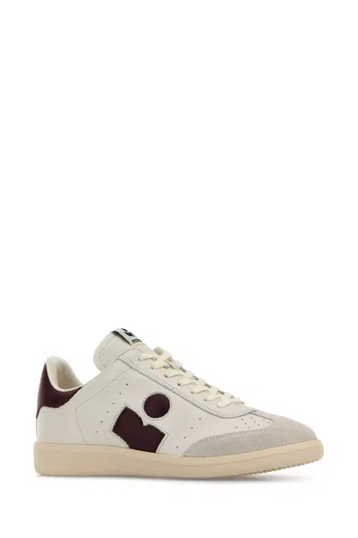 Isabel Marant Bryce Leather Sneakers With Suede Inserts In Neutral