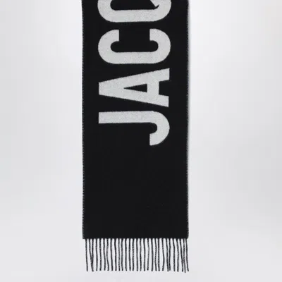 Jacquemus Logo Wool Fringed Scarf In Black