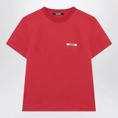 Jacquemus Short Sleeve Cotton T-shirt In Red