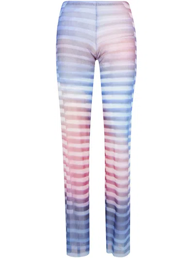 Jean Paul Gaultier Mesh Trouser Printed "air" In Multi