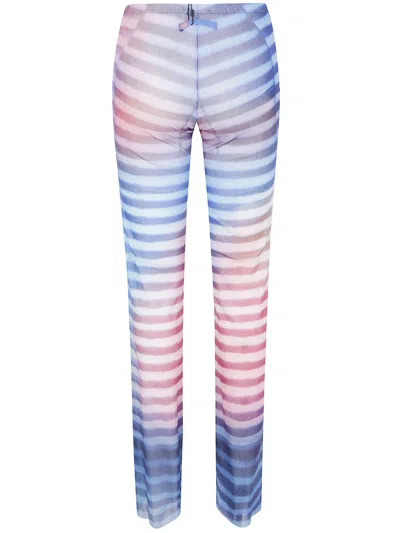 Jean Paul Gaultier Mesh Trouser Printed "air" In Multi