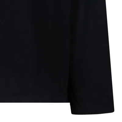 Jil Sander Men Black Long Sleeve T-shirt With Front Logo Print In Cotton Man In Black