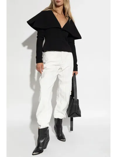 Jil Sander Porcelain Cotton Trousers In White