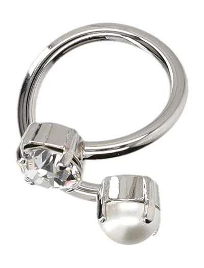 Justine Clenquet Annie Bypass Ring In Metallic