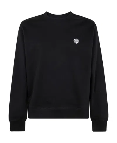 Kenzo Happy Tiger Embroidered Classic Sweatshirt Sweatshirts Black In Black
