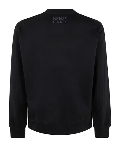 Kenzo Happy Tiger Embroidered Classic Sweatshirt Sweatshirts Black In Black