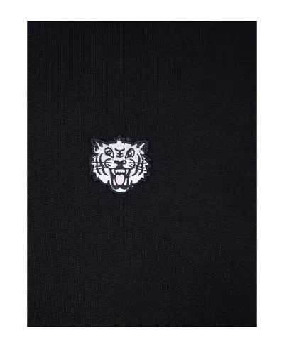 Kenzo Happy Tiger Embroidered Classic Sweatshirt Sweatshirts Black In Black
