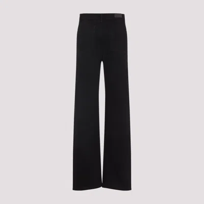 Lemaire Twisted Black Cotton Pants In Blue