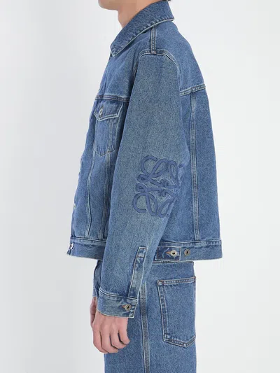 Loewe Anagram Denim Jacket In Blue