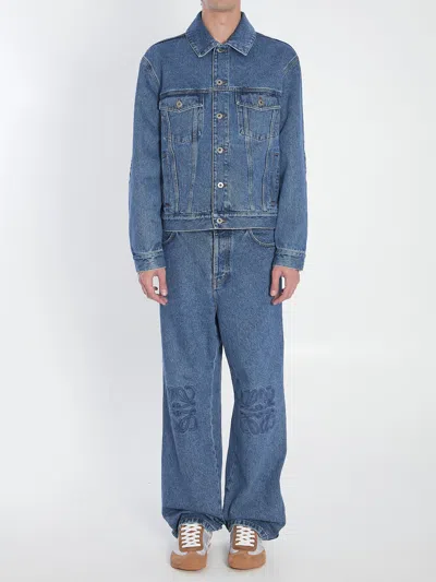 Loewe Anagram Denim Jacket In Blue