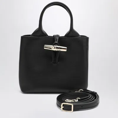 Longchamp Mini Structured Top Handle Bag With Detachable Strap In Black