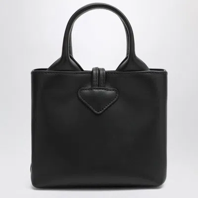Longchamp Mini Structured Top Handle Bag With Detachable Strap In Black