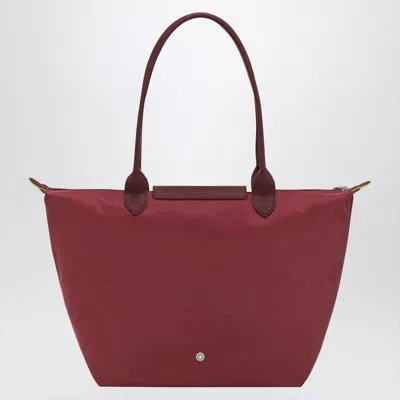 Longchamp Le Pliage Green Recycled Canvas Large Shoulder Tote In Red