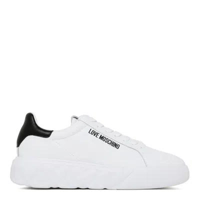 Love Moschino White And Black Sneakers In White