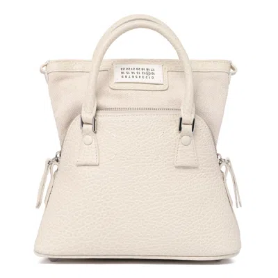 Maison Margiela White Leather Bags In Neutral