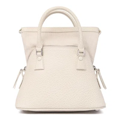 Maison Margiela White Leather Bags In Neutral