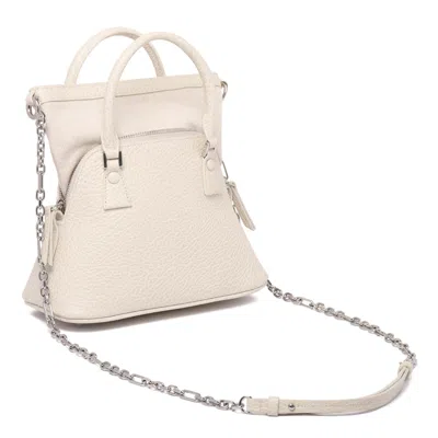 Maison Margiela White Leather Bags In Neutral