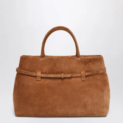 Manu Atelier Le Cambon 35 Camel Bag In Suede