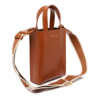 Marni Moca Calf Leather Bags In Brown