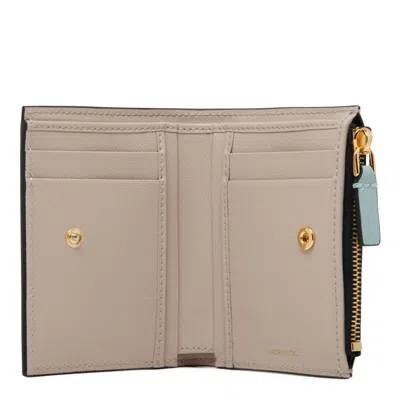 Marni Tea Green Calf Leather Wallets In Blue