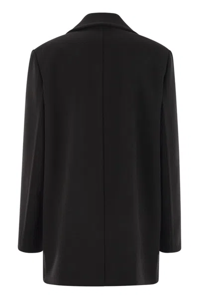 Max Mara Studio Janzir - Double-breasted Cady Caban In Black