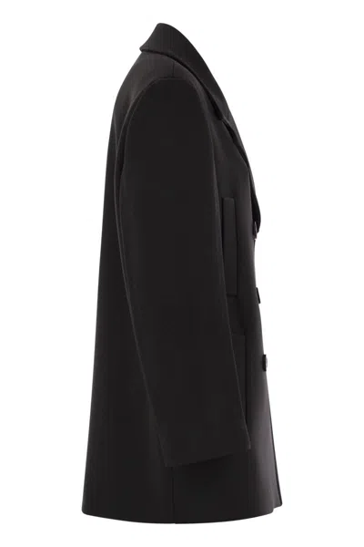 Max Mara Studio Janzir - Double-breasted Cady Caban In Black