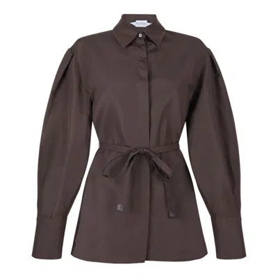 Max Mara Pure Max Mara Linen And Silk Blend Jacket In Brown
