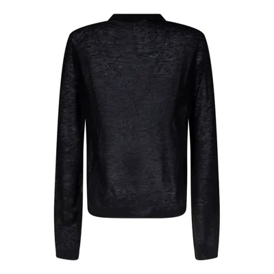 Max Mara Pure Black Wool Sweater In Black