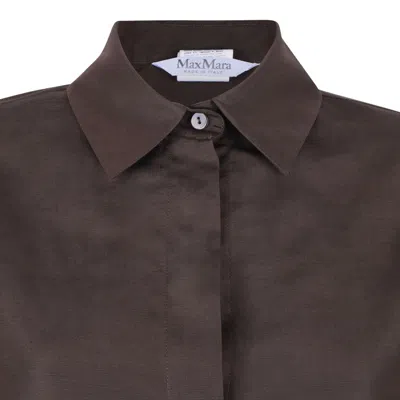 Max Mara Pure Max Mara Linen And Silk Blend Jacket In Brown