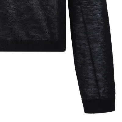 Max Mara Pure Black Wool Sweater In Black
