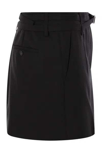 Sportmax Fify Mini Skirt With Belt In Black