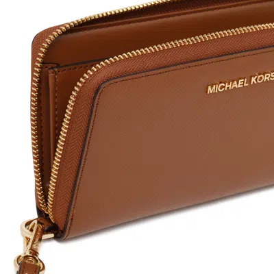 Michael Kors Brown Leather Wallets In Brown