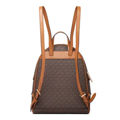 Michael Kors Medium Rhea Backpack With Logo In Brown