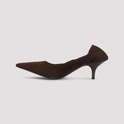 Miu Miu Lamb Leather Pumps In Brown
