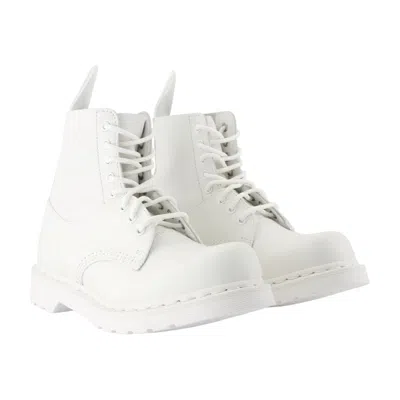 Mm6 Maison Margiela 1460 8-eye No Steel Toe Ankle Boots In White
