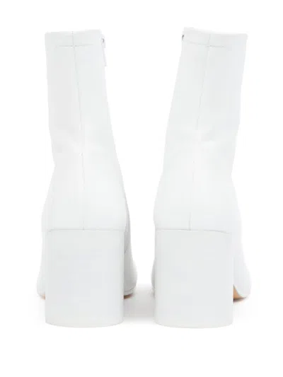 Mm6 Maison Margiela Leather Ankle Boots In White