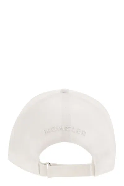 Moncler Cotton Gabardine Baseball Cap In White