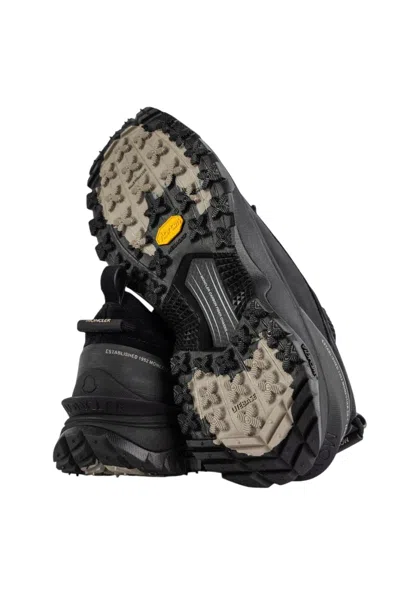 Moncler Trailgrip Lite3 Sneakers In Nubuck And Suede Leather In Black