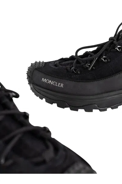 Moncler Trailgrip Lite3 Sneakers In Nubuck And Suede Leather In Black