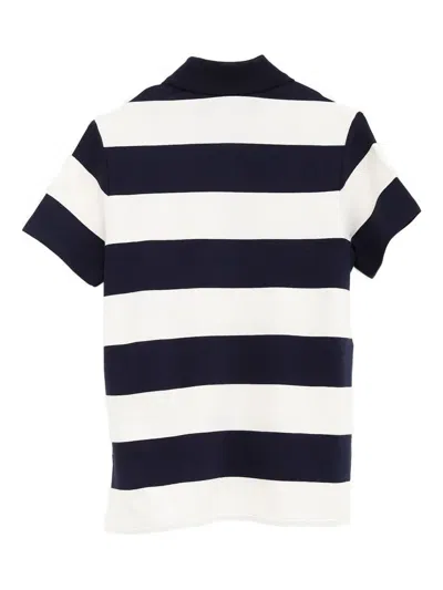 Moncler Women Striped Polo Shirt In White