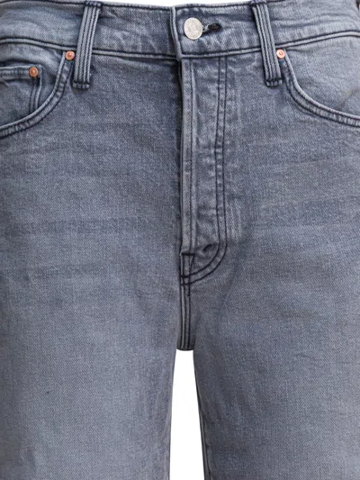Mother The Ditcher Cropped Straight Jeans In Gray