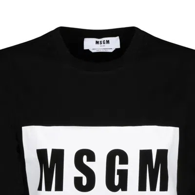 Msgm Black Cotton Clothing T-shirts And Polos In Black
